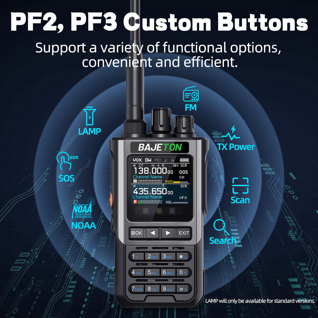 BAJETON BJ8200 Walkie Talkie Long Range Wireless Bluetooth Programming Type-c Flashlight Noise Reduction CB SW AM Ham Radio