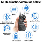 BAJETON BJ-7800 Walkie Talkie Long Range SW MW LW AM SSB CB 10W Receive Wireless Bluetooth Phone Programming NOAA Two Way Radio