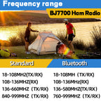 BAJETON BJ7700 Walkie Talkie Multi Band Wireless Bluetooth Phone Programming Noise Reduction AM FM Ham Radio For Camping BJ8200