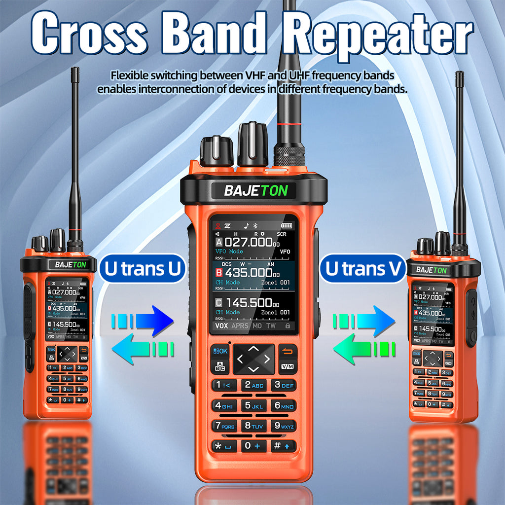 BAJETON BJ-9000(Orange) Walkie Talkie CB/SSB/RX/HF Receiver with GPS APRS 10W Bluetooth Phone Programming Same RT-950 PRO RT -950 Radio