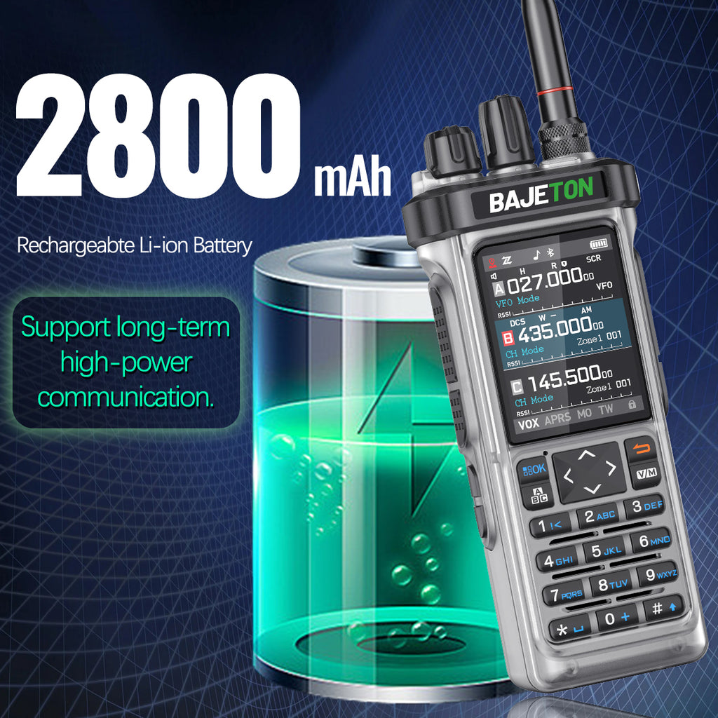 BAJETON BJ-9000(Transparent) GPS APRS Walkie Talkie 10W CB 27Mhz CB/SSB/HF Bluetooth Programming NOAA ShortWave For RT-950PRO RT-950 Radio