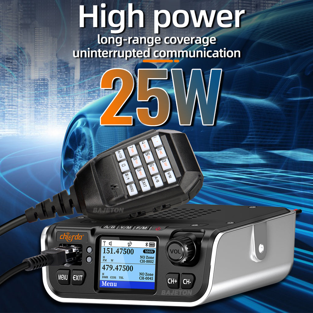Chierda M520D DMR Mini Digital Mobile Radio 25W GPS Dual Band DTMF VHF UHF FM Bluetooth Long Range 300CH Walkie Talkie