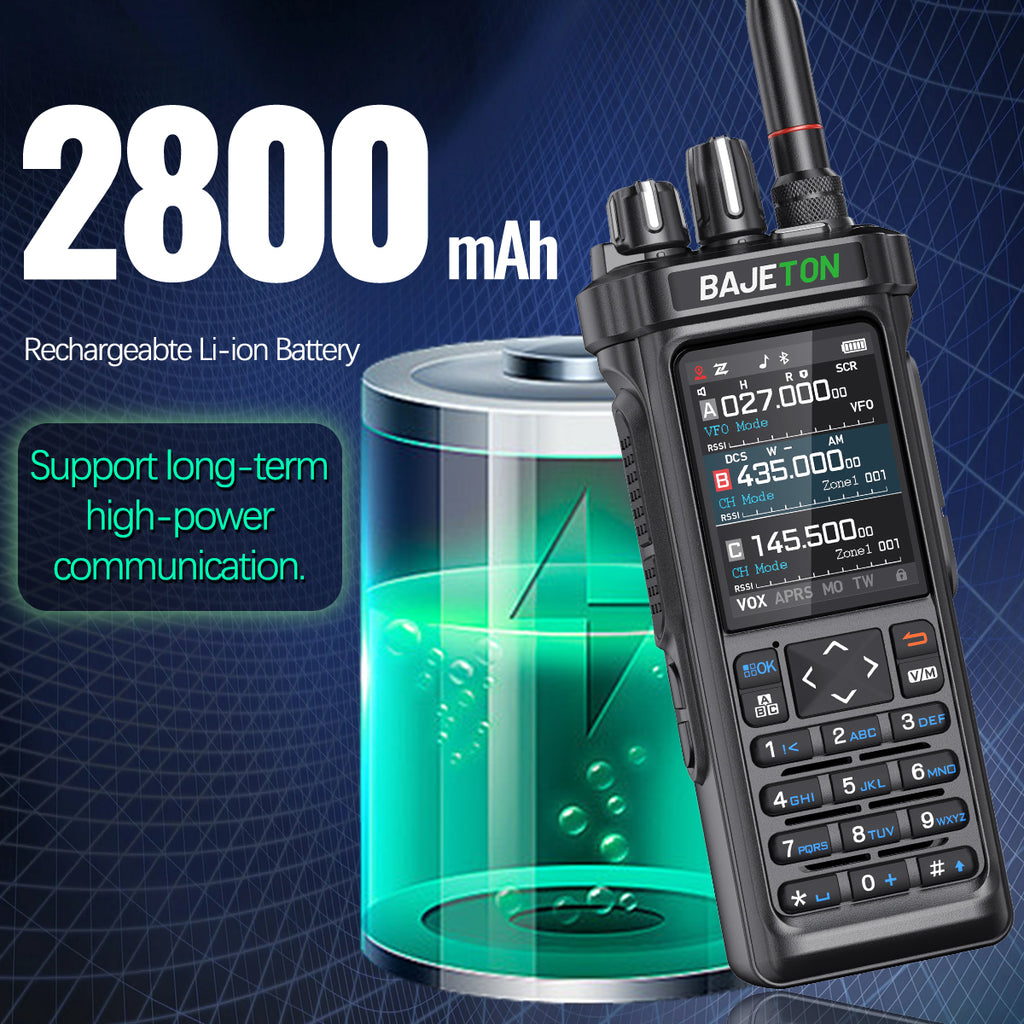 Bajeton BJ-9000 10W Ham Radio Walkie Talkie – 27MHz(RX/TX), AM/FM/USB/LSB/CW, GPS, APRS, Bluetooth, NOAA Weather Radio, Shortwave