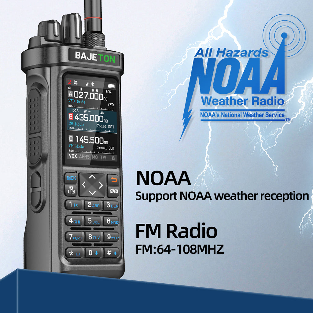 Bajeton BJ-9000 10W Ham Radio Walkie Talkie – 27MHz(RX/TX), AM/FM/USB/LSB/CW, GPS, APRS, Bluetooth, NOAA Weather Radio, Shortwave