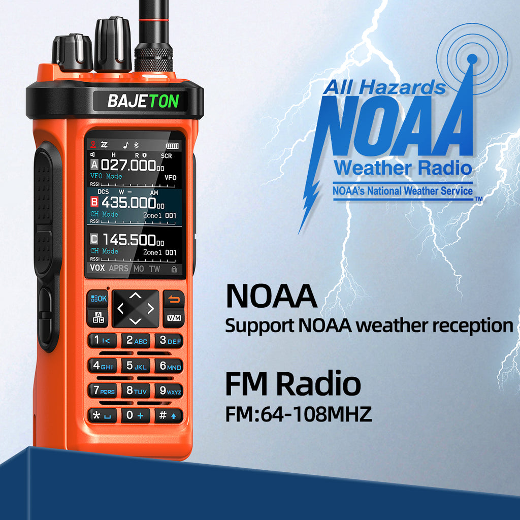 BAJETON BJ-9000(Orange) Walkie Talkie CB/SSB/RX/HF Receiver with GPS APRS 10W Bluetooth Phone Programming Same RT-950 PRO RT -950 Radio