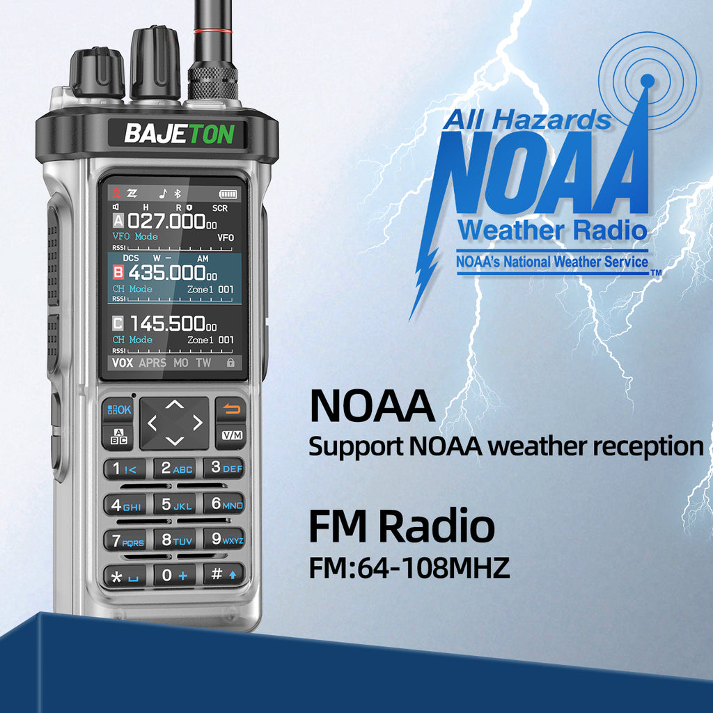 BAJETON BJ-9000(Transparent) GPS APRS Walkie Talkie 10W CB 27Mhz CB/SSB/HF Bluetooth Programming NOAA ShortWave For RT-950PRO RT-950 Radio