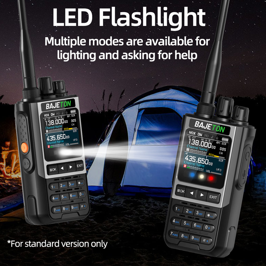 BAJETON BJ8200 Walkie Talkie Long Range Wireless Bluetooth Programming Type-c Flashlight Noise Reduction CB SW AM Ham Radio