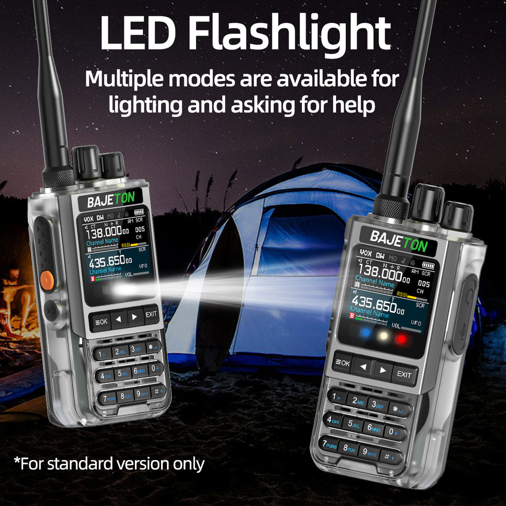 BAJETON BJ-8200 Walkie Talkie Full Band Bluetooth Phone Programming Long Range 10W Tri Power NoAA Noise Reduction Ham Radio