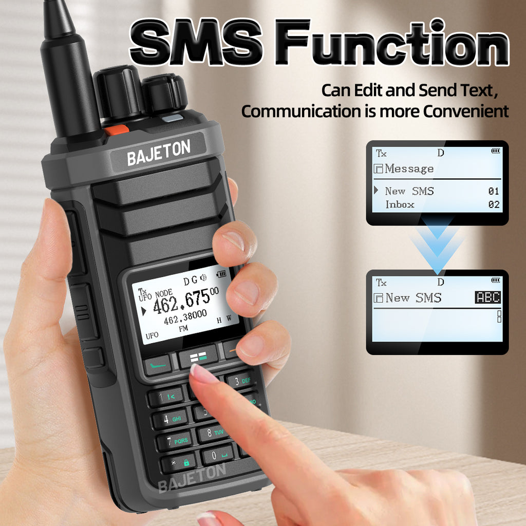 BAJETON DM-5000 DMR Walkie Talkie AES-256 Encryption Dual Time Slot Digital Analog SMS NOAA TYPE-C Charger For RT-4D Ham Radio