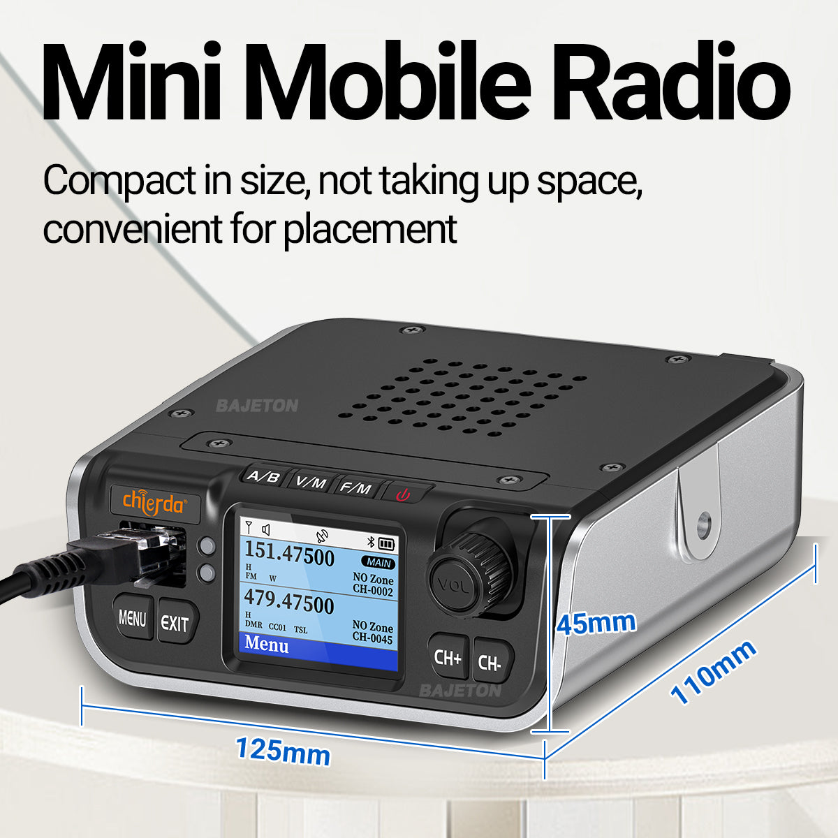 Chierda M520D DMR Mini Digital Mobile Radio 25W GPS Dual Band DTMF VHF UHF FM Bluetooth Long Range 300CH Walkie Talkie
