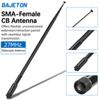 BAJETON CB Radio Antenna 27MHz SMA-Female Telescopic Walkie Talkie For BAJETON BJ-9000 BJ-7800 BJ-8300 Radtel RT-950PRO Radio