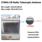 BAJETON CB Radio Antenna 27MHz SMA-Female Telescopic Walkie Talkie For BAJETON BJ-9000 BJ-7800 BJ-8300 Radtel RT-950PRO Radio