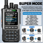BAJETON BJ8200 Walkie Talkie Long Range Wireless Bluetooth Programming Type-c Flashlight Noise Reduction CB SW AM Ham Radio