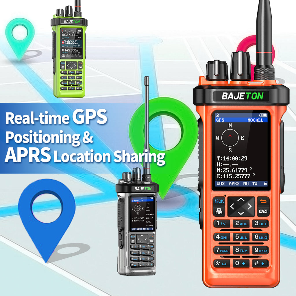 BAJETON BJ-9000(Orange) Walkie Talkie CB/SSB/RX/HF Receiver with GPS APRS 10W Bluetooth Phone Programming Same RT-950 PRO RT -950 Radio