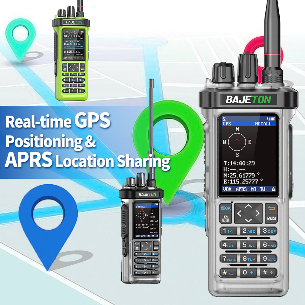 BAJETON BJ-9000(Transparent) GPS APRS Walkie Talkie 10W CB 27Mhz CB/SSB/HF Bluetooth Programming NOAA ShortWave For RT-950PRO RT-950 Radio