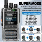 BAJETON BJ-8200 Walkie Talkie Full Band Bluetooth Phone Programming Long Range 10W Tri Power NoAA Noise Reduction Ham Radio