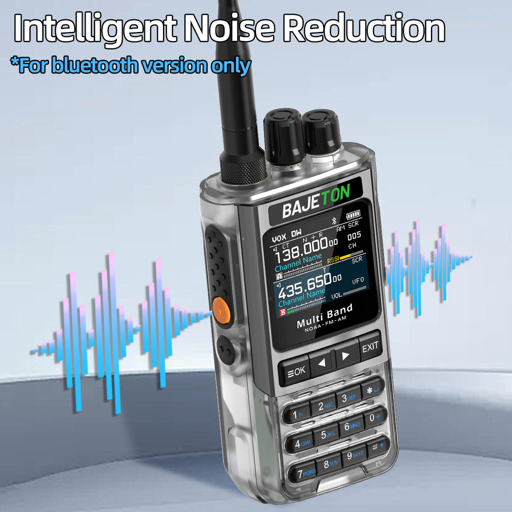BAJETON BJ-8200 Walkie Talkie Full Band Bluetooth Phone Programming Long Range 10W Tri Power NoAA Noise Reduction Ham Radio