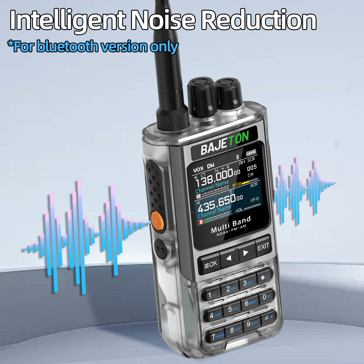BAJETON BJ-8200 Walkie Talkie Full Band Bluetooth Phone Programming Long Range 10W Tri Power NoAA Noise Reduction Ham Radio