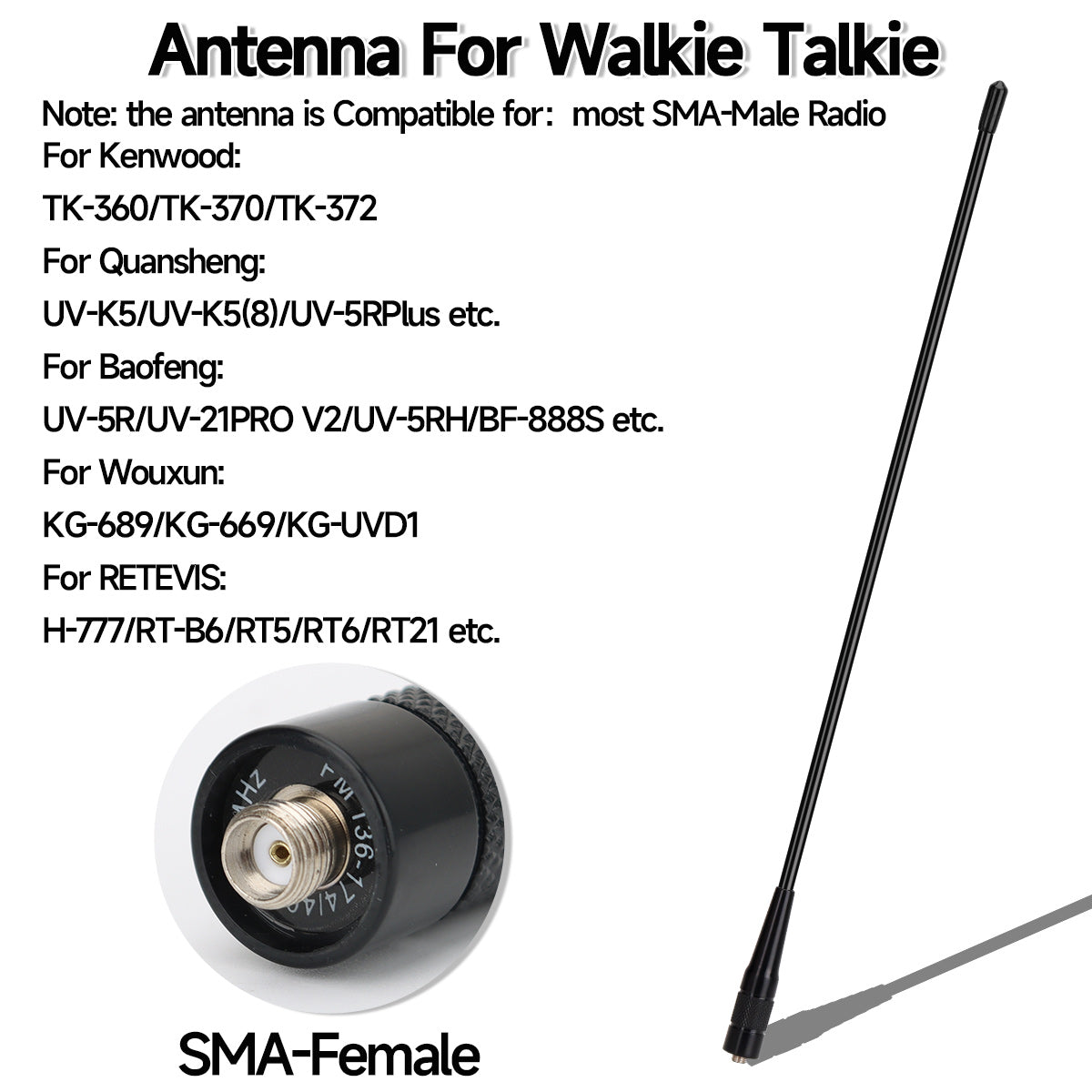 UV-771 PRO Antenna Dual Band SMA- Female UHF VHF For BAJETON BJ-9000 BJ-8300 Iradio UV-98 PLUS Radtel RT-950 RT-950Pro Ham Radio