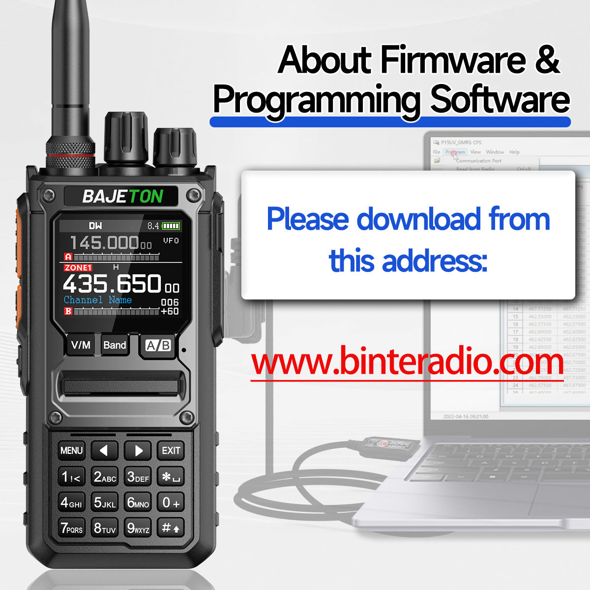 BAJETON BJ-7800 Walkie Talkie Long Range SW MW LW AM SSB CB 10W Receive Wireless Bluetooth Phone Programming NOAA Two Way Radio