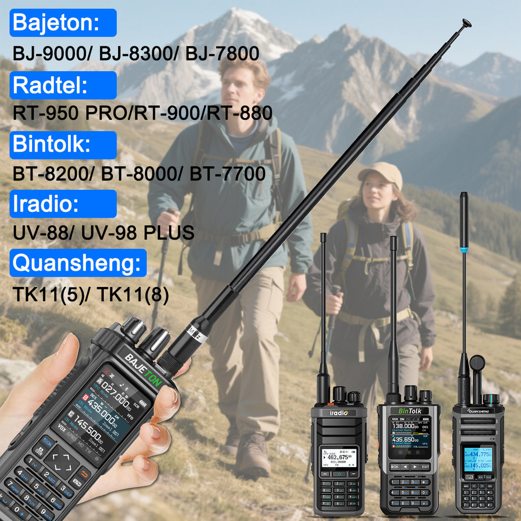 BAJETON CB Radio Antenna 27MHz SMA-Female Telescopic Walkie Talkie For BAJETON BJ-9000 BJ-7800 BJ-8300 Radtel RT-950PRO Radio