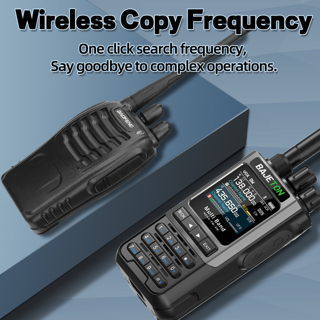 BAJETON BJ8200 Walkie Talkie Long Range Wireless Bluetooth Programming Type-c Flashlight Noise Reduction CB SW AM Ham Radio