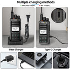 BAJETON DM-5000 DMR Walkie Talkie AES-256 Encryption Dual Time Slot Digital Analog SMS NOAA TYPE-C Charger For RT-4D Ham Radio