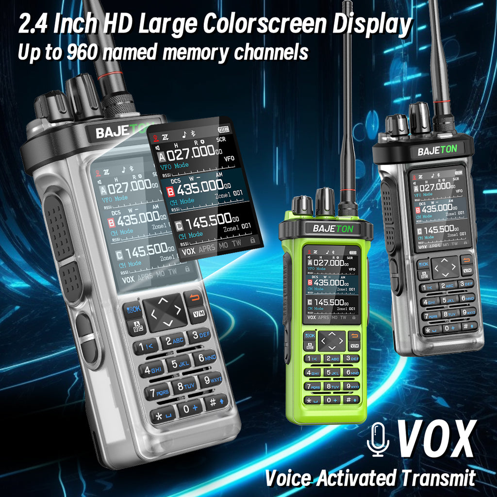 BAJETON BJ-9000(Transparent) GPS APRS Walkie Talkie 10W CB 27Mhz CB/SSB/HF Bluetooth Programming NOAA ShortWave For RT-950PRO RT-950 Radio