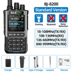 BAJETON BJ8200 Walkie Talkie Long Range Wireless Bluetooth Programming Type-c Flashlight Noise Reduction CB SW AM Ham Radio