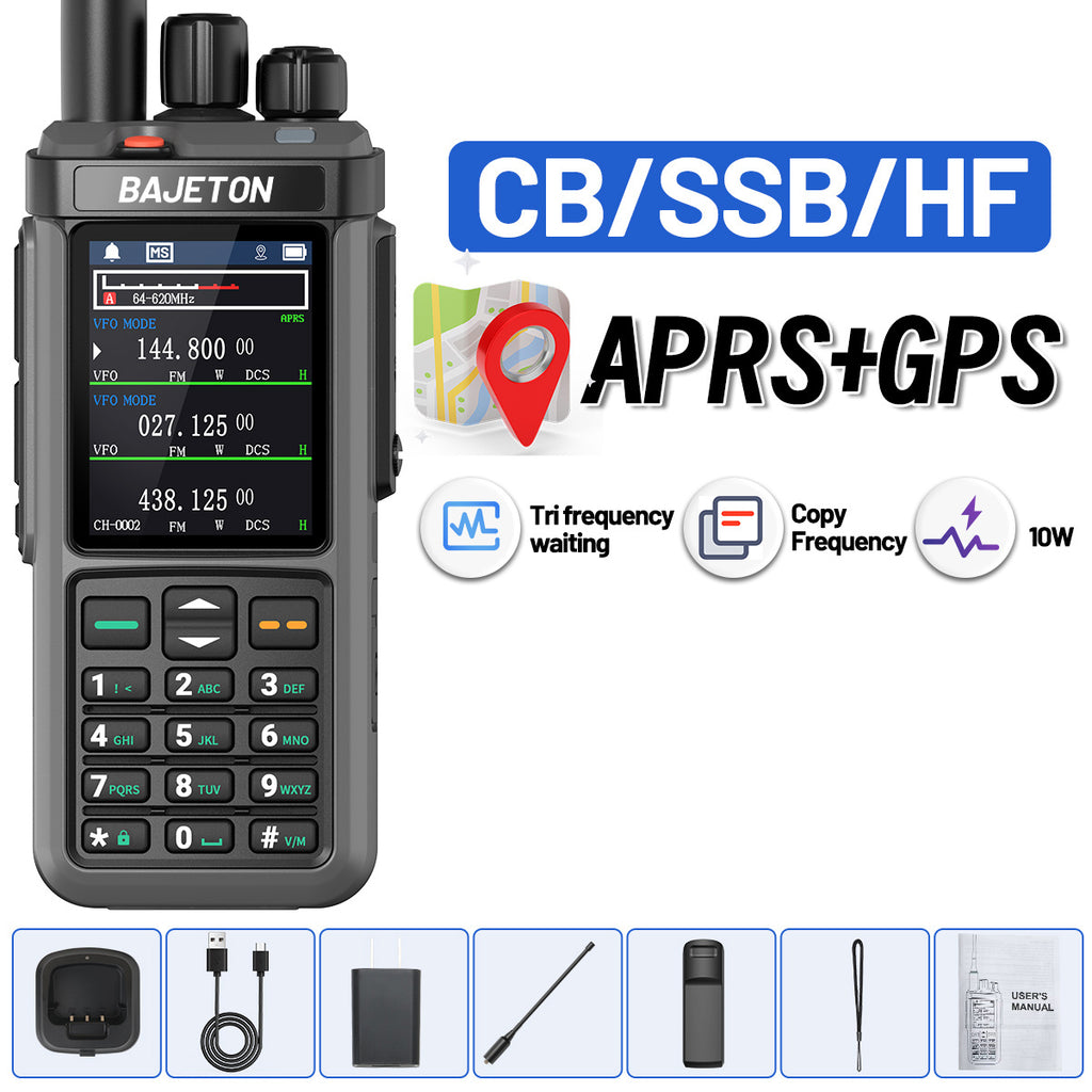 Iradio UV-98 PLUS 10W Multi Band Ham Radio HF UHF VHF With AM USB LSB CW CB LW MW SW SSB Cross Band Repeaper 2.4"large Screen